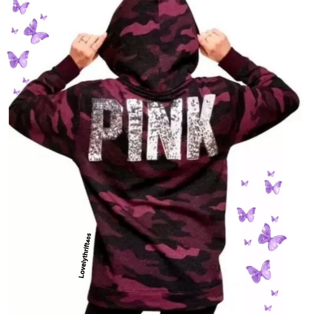 VICTORIA'S SECRET PINK BLING Sherpa Lined Hood